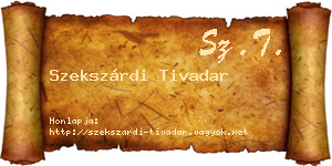 Szekszárdi Tivadar névjegykártya