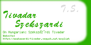 tivadar szekszardi business card